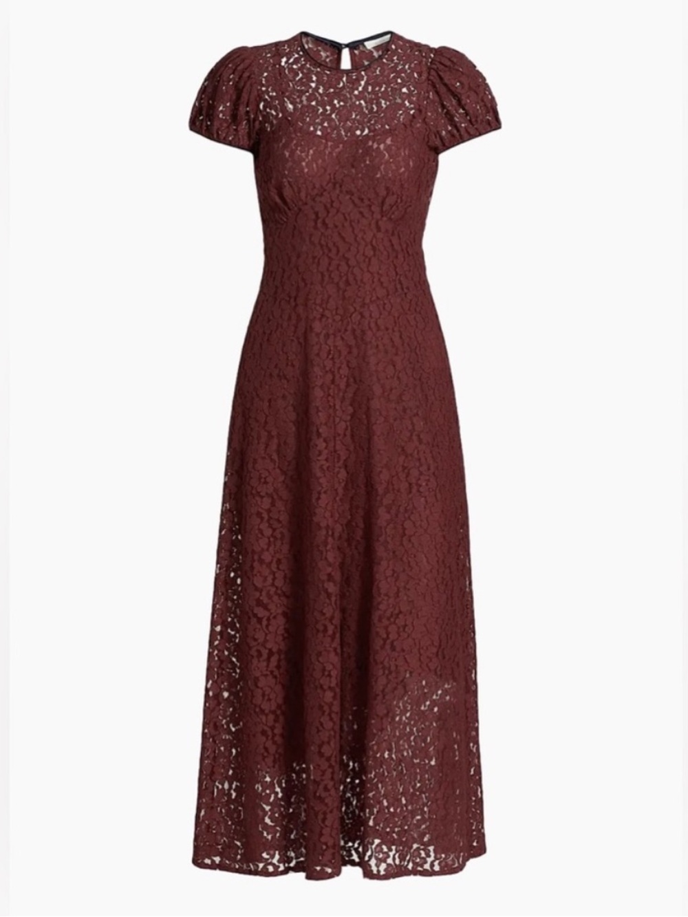 Doen Katarina Lace Midi Dress in Black Cherry, Size Medium